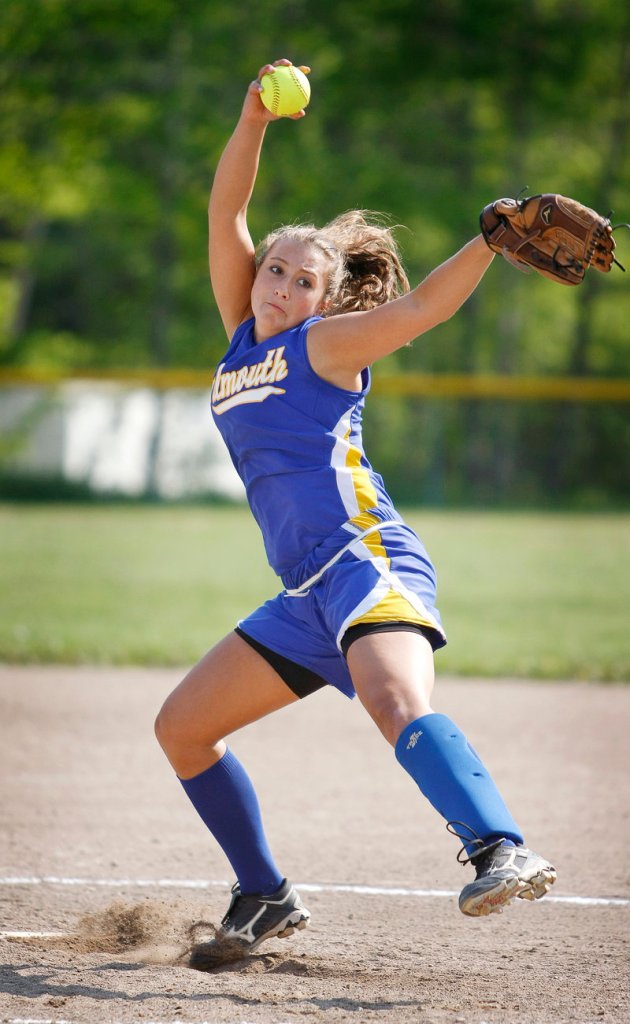 Kelsey Freedman pitched a two-hitter for Falmouth against Sacopee Valley, striking out 10. She also drove in a run with a ground out in the third inning to help the Yachtsmen improve to 8-6.