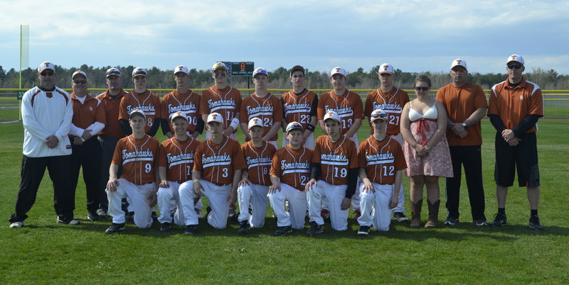 The 14U Southern Maine Tomahawks, an AAU baseball team, was honored with an invitation to the Super Showcase in Orlando, Fla. The Tomahawks were among 10 teams selected to participate in the five-day tournament, which includes teams from Florida, Alabama, Virginia, Rhode Island, Pennsylvania and Guatemala. Team members are, from left to right: Front row: Matthew Beecher, Jonathan Vickers, Luke Velas, Jacob Brown, Anthony Degifico, Cameron Brochu and Christopher Foley; Back row: Coach Tim Downing, Coach David Vickers, Coach Dan St. Clair, Garrett McDonald, Andrew St. Clair, Ryan Ruhlin, Dylan Hapworth, Felix Del Vecchio, Brandon Wambolt, Nate Wessel, scorekeeper Savannah Ruhlin, Manager Vinnie Degifico and Coach Troy Wessel.