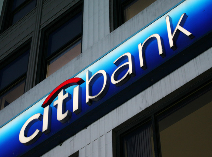 The Citibank logo on a branch office in New York. Citigroup Inc. says that hackers accessed the credit card information of tens of thousands of its North American customers.