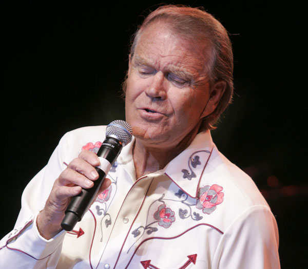 A May 2, 2008, photo of singer Glen Campbell performing at the Stagecoach Music Festival in Indio, Calif.