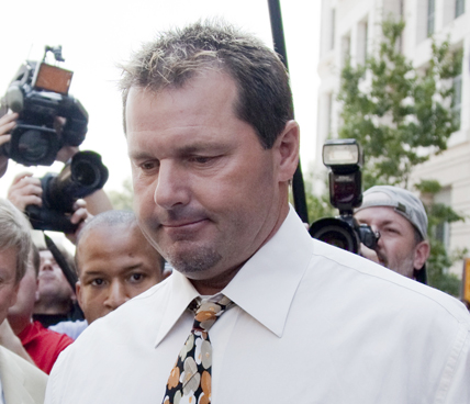 Former baseball player Roger Clemens leaves federal court in Washington in this Aug. 30, 2010, photo.
