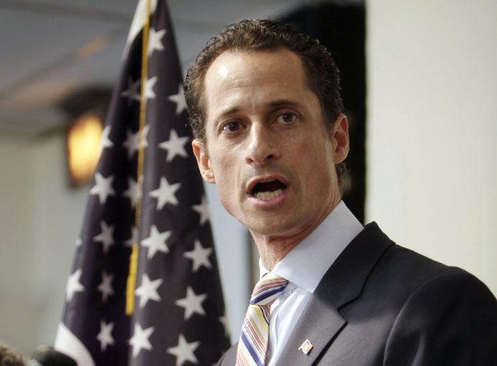 Democratic Rep. Anthony Weiner announces his resignation from Congress today in New York.