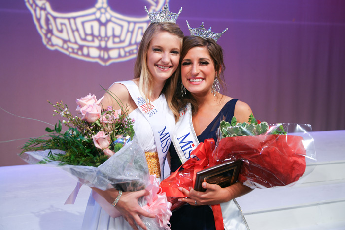 Miss Maine 2011 Julia Furtado, right, with Alison Folsom, Miss Maine's Outstanding Teen 2011.