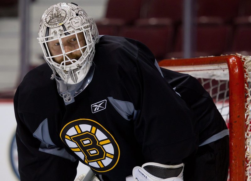 Boston goalie Tim Thomas has played in each of the team’s 18 playoff games this season, compiling a 2.29 goals-against average and a .929 saves percentage.
