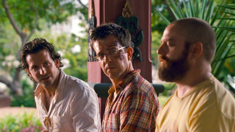 Bradley Cooper, left, as Phil, Ed Helms as Stu and Zach Galifianakis as Alan in "The Hangover Part II."