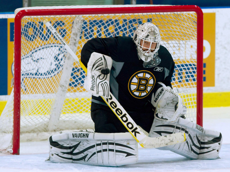 Tim Thomas’ aggressive style of play both helps cut a shooter’s angle and force attacking players to stay out of his way or face possible penalties. The rules back him up.