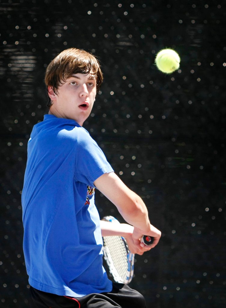 Patrick Ordway of Waynflete didn’t let a slow start rattle him at the state singles finals Saturday at Bates.