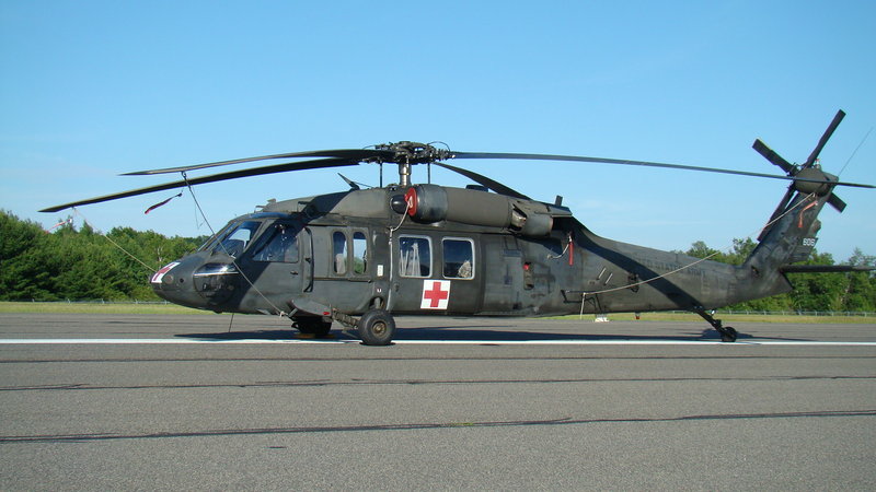 A Backhawk med-evac helicopter.