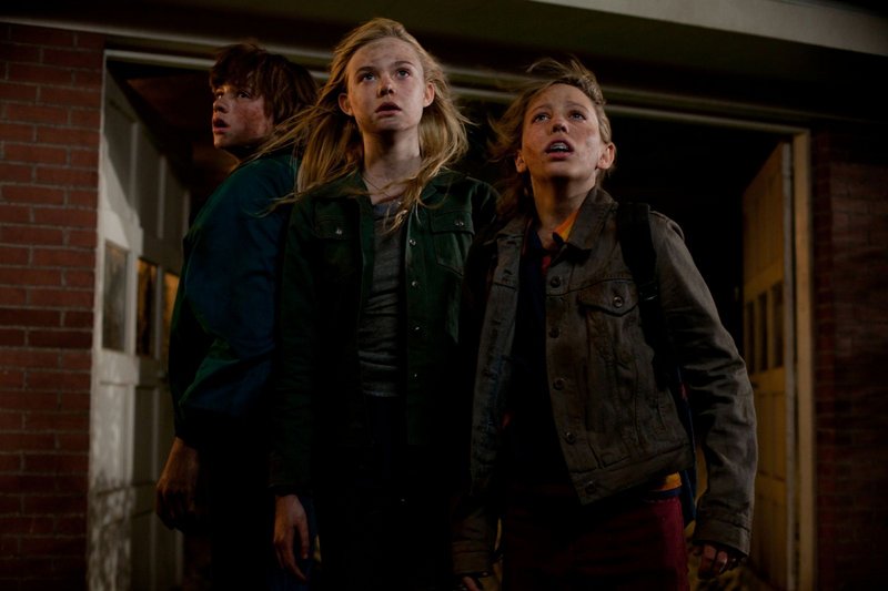The kids – Gabriel Basso as Martin, Elle Fanning as Alice and Ryan Lee as Carey – excel in “Super 8.”