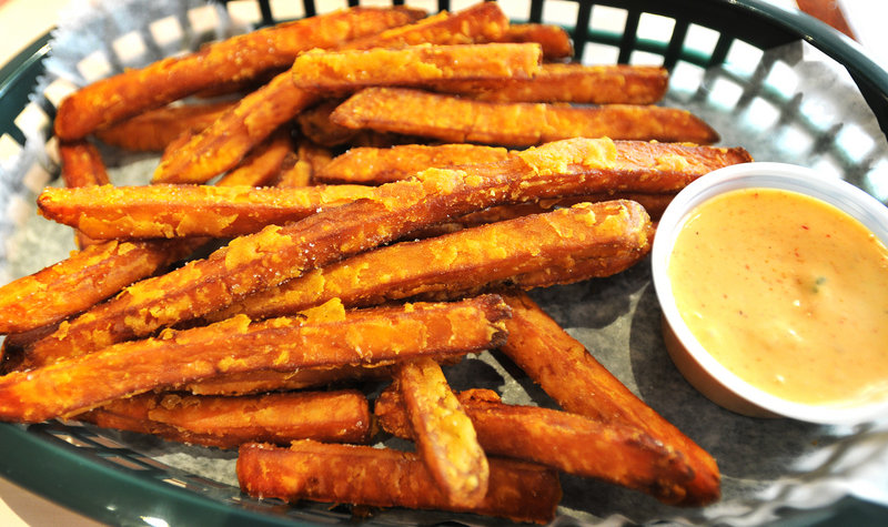 Sweet potato fries with aioli.