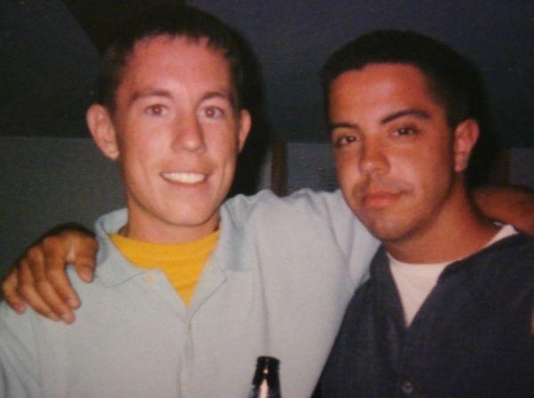 Ian Julian, right, with his friend Will Otis in Portland's Old Port in 2005.