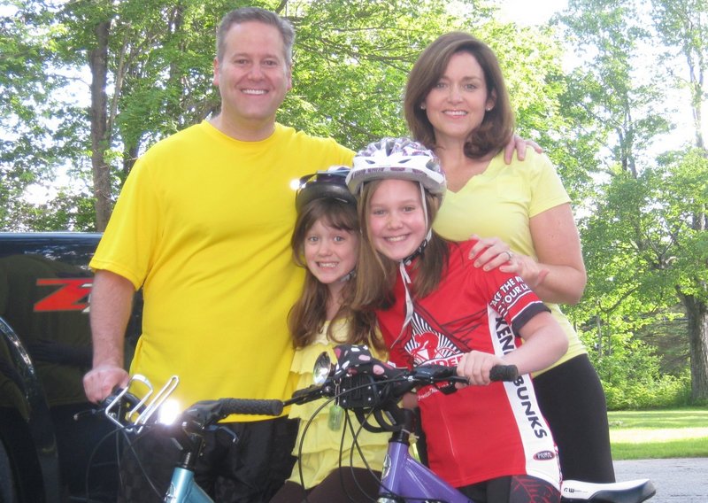 The Lipp Family of New Gloucester will participate in Sunday’s Tour de Cure of the Kennebunks, a main fundraiser of the American Diabetes Association. They are, from left: Fred, Jane, Ana and Kim. Ana is a Red Shirt Rider, a diabetic who rides for a cure.