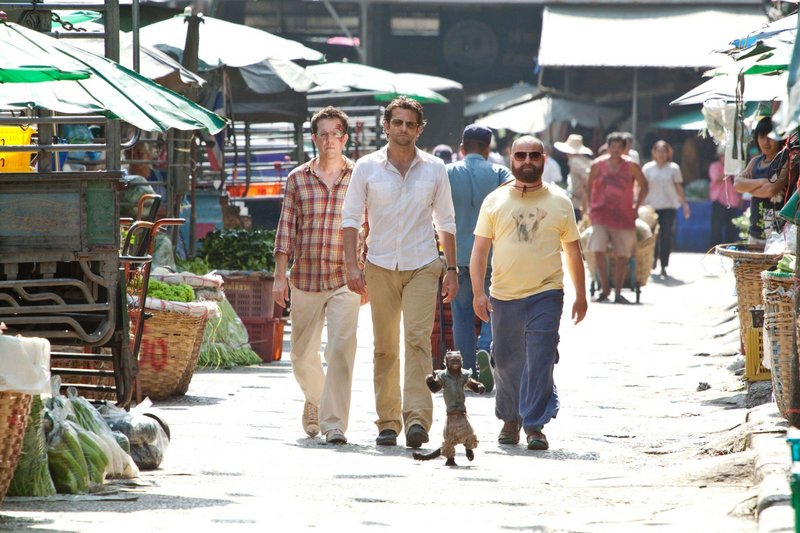 Ed Helms, left, as Stu, Bradley Cooper as Phil and Zach Galifianakis as Alan in "The Hangover Part 2," which follows the boys' misadventures in Thailand.