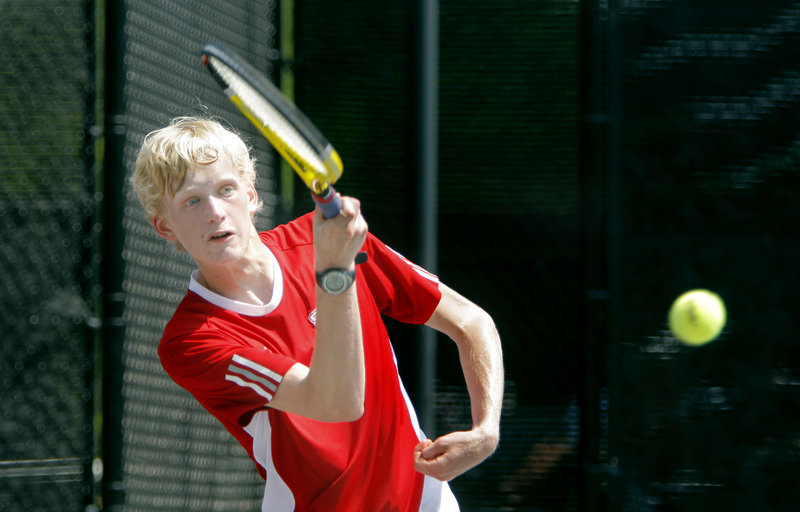 Alex Henny of Scarborough won his match at first singles Wednesday as the Red Storm beat Kennebunk 3-2 to win the Western Class A team tennis title.