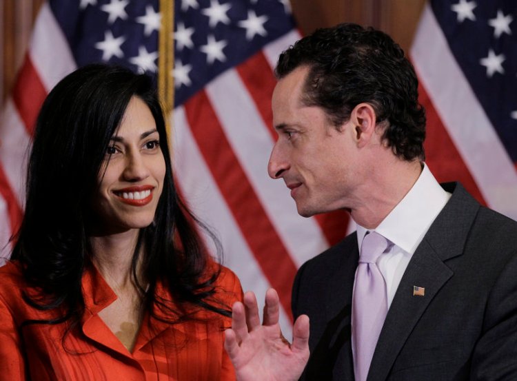 Huma Abedin and her husband, Anthony Weiner, on Capitol Hill in January 2011