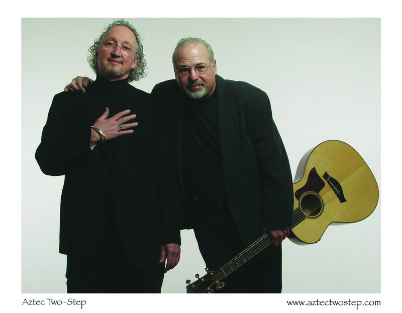 The folk duo Aztec Two-Step, above, celebrates 40 years of performing together with an anniversary show on Friday at Stone Mountain Arts Center in Brownfield.