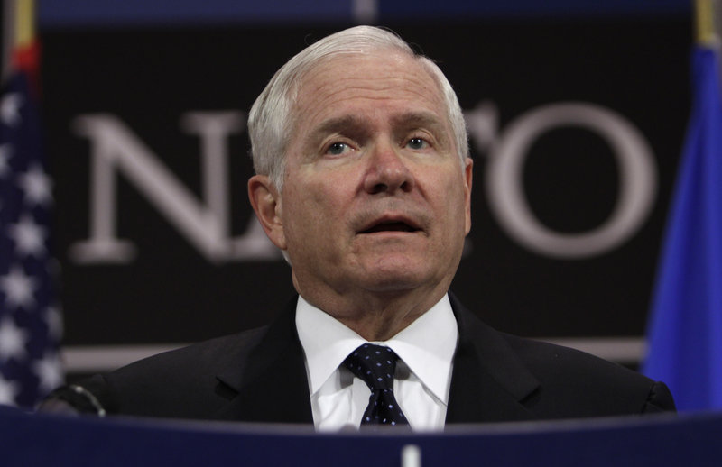 U.S. Defense Secretary Robert Gates told an audience in Brussels on Friday that other members of NATO must assume more of the burden of their own defense.