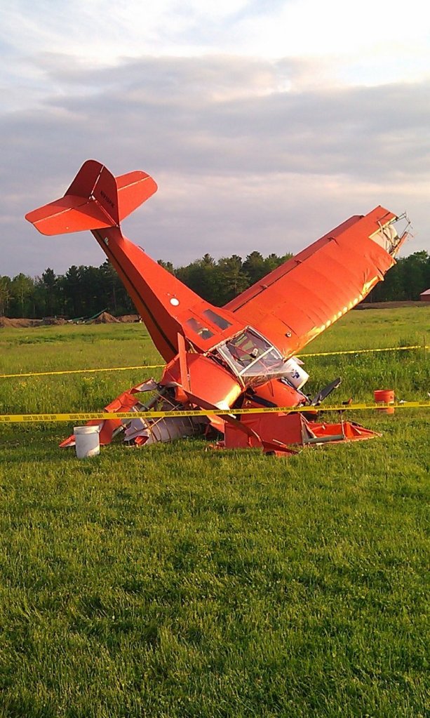 A single-engine plane is stuck in the ground with its tail in the air after crashing in Scarborough on Friday evening.
