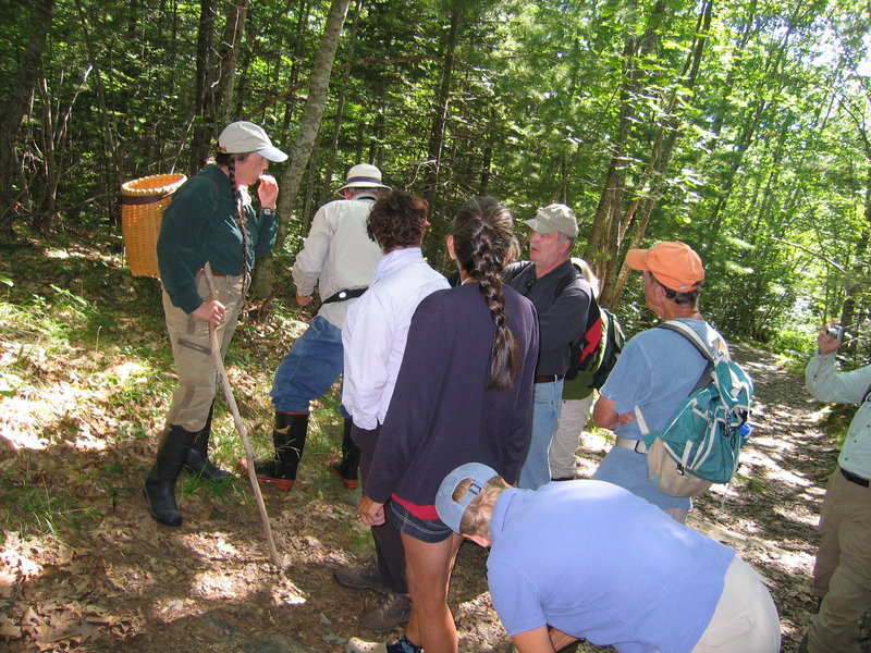 Naturalist Wanda Garland, at left, shown leading a previous walk, will take a group on a medicinal plant walk from 10 a.m. to noon Thursday. The exploration will take place on a historic property on the St. George River in Warren where medicinal plants have been collected. The land is now protected with a conservation easement held by Georges River Land Trust. Please call the trust office at 594-5166 to register for this free event and receive directions.