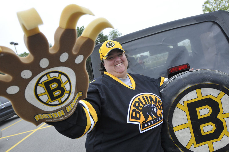 Terry Geyer of Buxton, a longtime Boston Bruins fan, is ready for Game 7 of the Stanley Cup finals tonight in Vancouver.