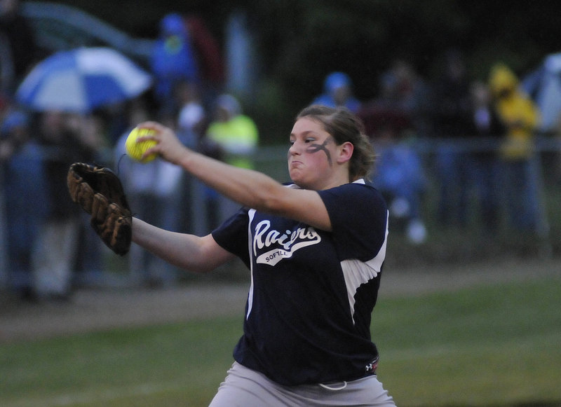 Sarah Harriman of Fryeburg Academy had a no-hitter until one out in the seventh inning and finished with 11 strikeouts against Oak Hill.
