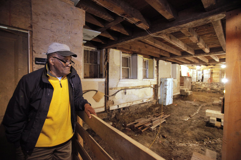 Leonard Cummings talks about the latest stage of renovations at the Abyssinian Meeting House in Portland. This summer, the basement will be excavated to pinpoint the source of a water rivulet so it can be diverted around the outside of the building.