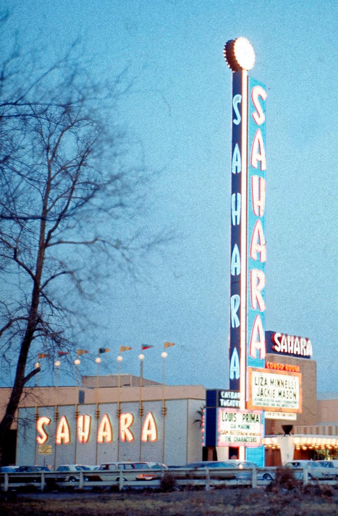 This photo from 1974 shows the Sahara Hotel in Las Vegas. The iconic hotel-casino opened 59 years ago but was closed after business steadily eroded, then fell off in the recession.