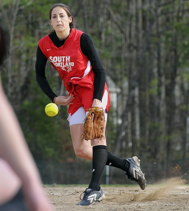 Alexis Bogdanovich went 10-0 with a 0.10 ERA, this season for South Portland, and hit .577 with two HRs and 23 RBI.