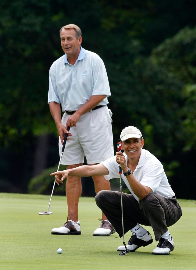 President Obama and House Speaker John Boehner, R-Ohio, bond over a golf game Saturday.