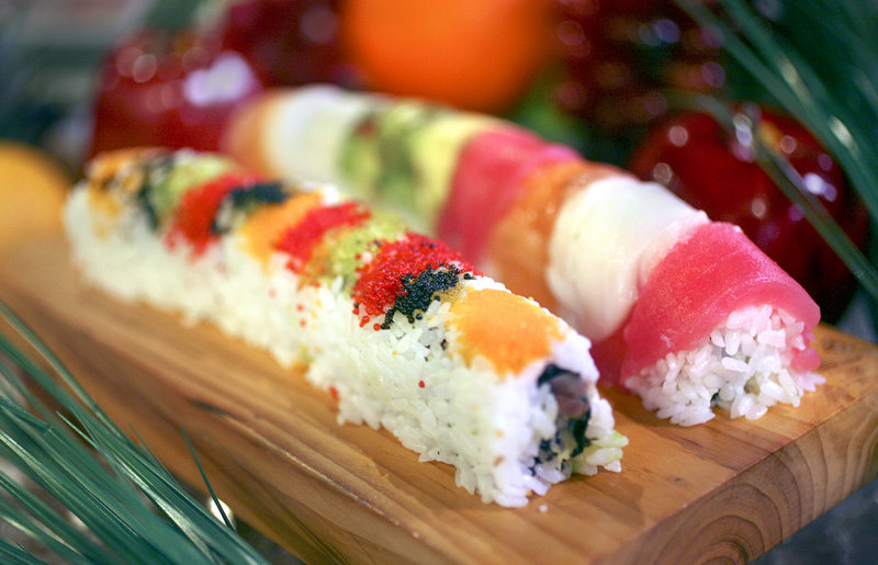 Rainbow rolls at the Jan Mee Chinese Restaurant at Union Station Plaza in Portland.