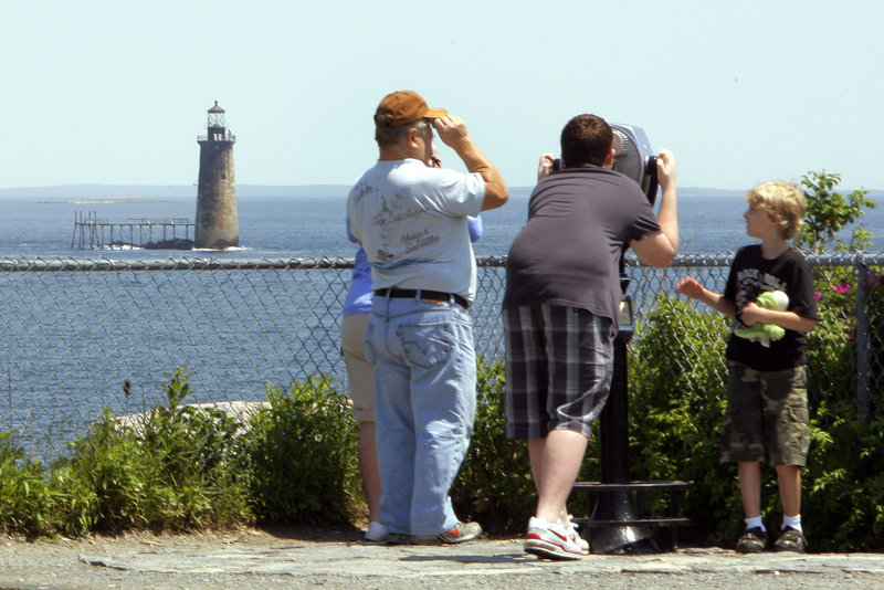 Ram Island Ledge Light is part of the scenic vista that visitors enjoy when they visit Fort Williams Park and Portland Head Light in Cape Elizabeth.