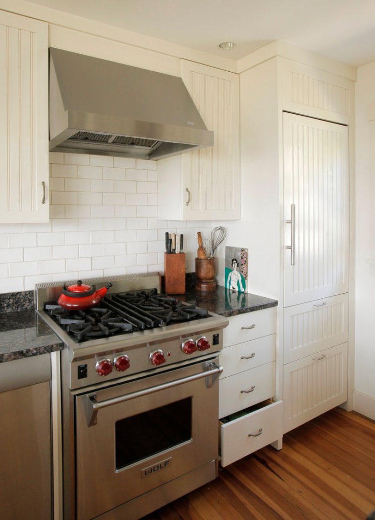 Townsend’s renovated kitchen is now open to the dining and living areas. Townsend loves to cook, especially for her family, so having the kitchen visually and physically connected to the first-floor living areas was important.
