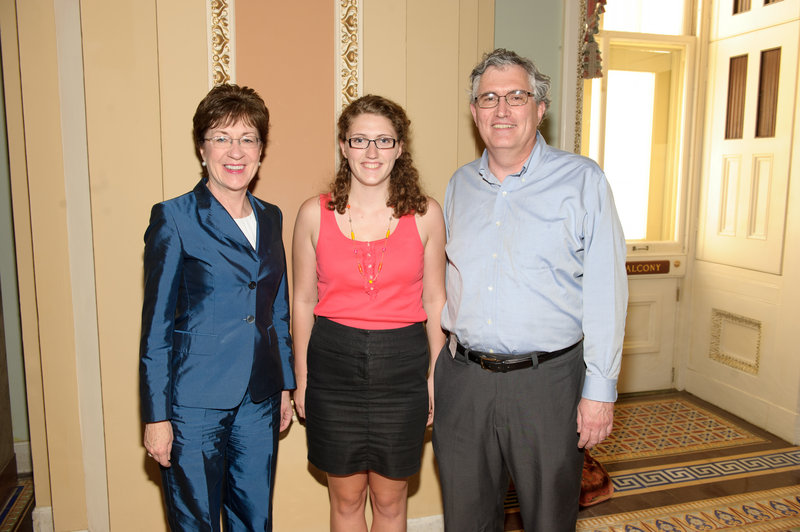 Sen. Susan Collins meets with Lizzie and Dave Canarie of South Portland.