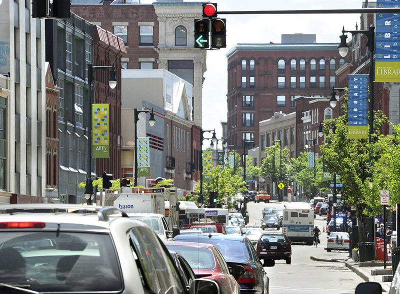 Halting left turns along Congress Street and reversing some one-way streets are some of the solutions being considered to relieve congestion on the crowded downtown road.