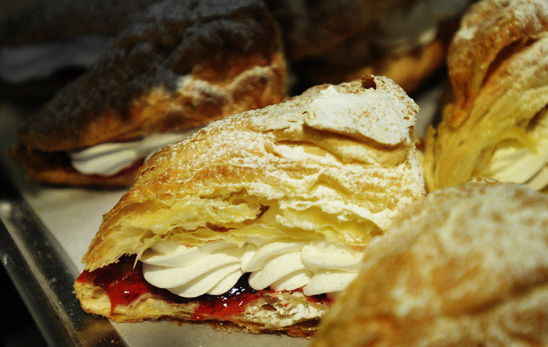 Scala bread and pastries, like this raspberry cream, helped Piscopo build a loyal following in Portland.