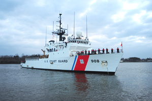 The Coast Guard Cutter Tahoma returns to the Portsmouth Naval Shipyard in Kittery after a  deployment to the Caribbean in this this Feb. 26, 2010, photo. Coast Guard photo