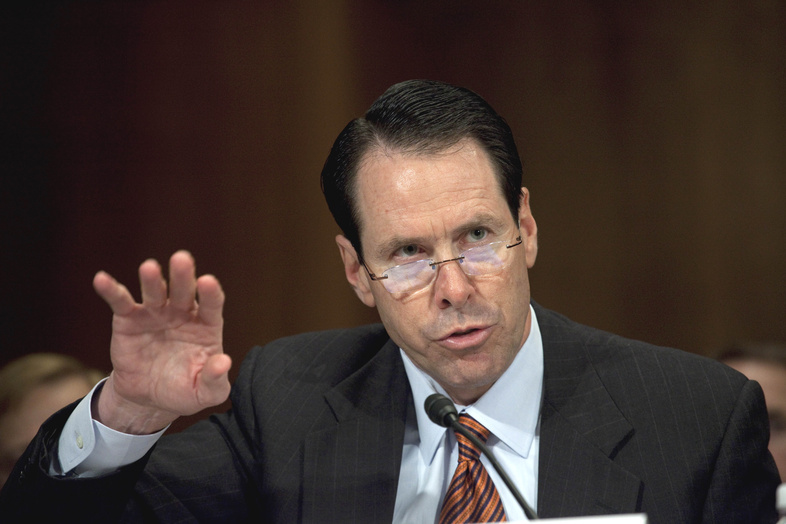 AT&T President and CEO Randall Stephenson testifies on Capitol Hill in Washington in May 11 about the proposed merger between AT&T and T-Mobile. AT&T on Monday outlined the progress it has made this year on upgrading its wireless network in Maine.