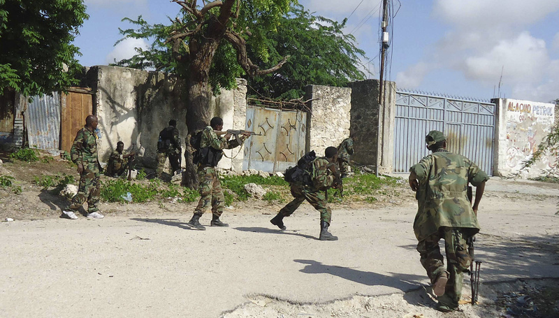 Heavy fighting erupted in Somalia’s capital as African Union and Somali troops launched an offensive aimed at protecting famine relief efforts from attacks by al-Qaida-linked al-Shabab militants.