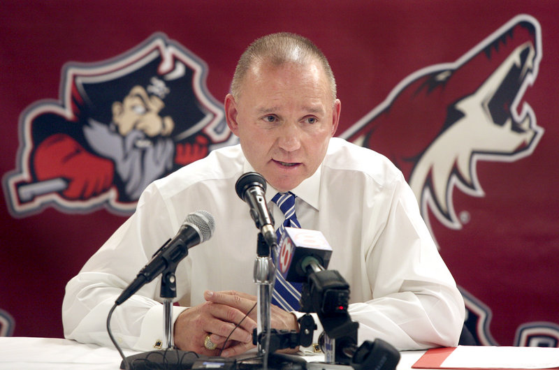 Phoenix Coyotes, 2011-?: Pirates CEO Brian Petrovek announces a partnership with Phoenix last Monday.