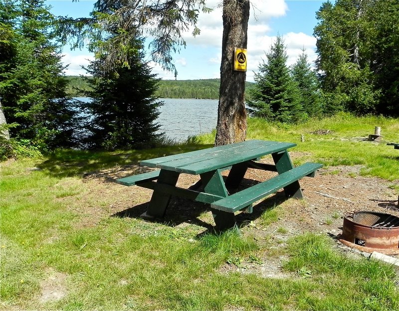 The campsite put-in on Saint Francis Lake, near the headwaters of the Saint John River.