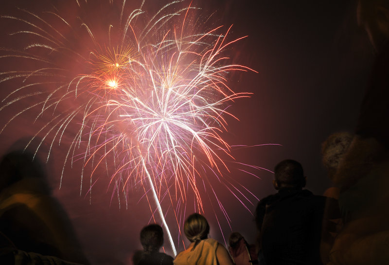 A dazzling light show fills the sky over Portland’s Eastern Prom, where tens of thousands of people gathered Monday evening to watch the fireworks of the second annual Stars and Stripes Spectacular.
