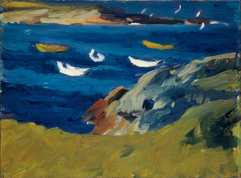 Edward Hopper painted “Dories in a Cove,” oil on board on panel, in Ogunquit in 1914. Hopper came to the town in the summers of 1914 and 1915, by which time it was widely known as an artist colony.