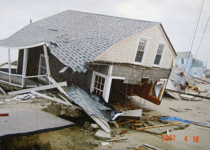 The former Hardman cottage on Ferry Beach in Saco after it was destroyed by the Patriots Day storm in 2007