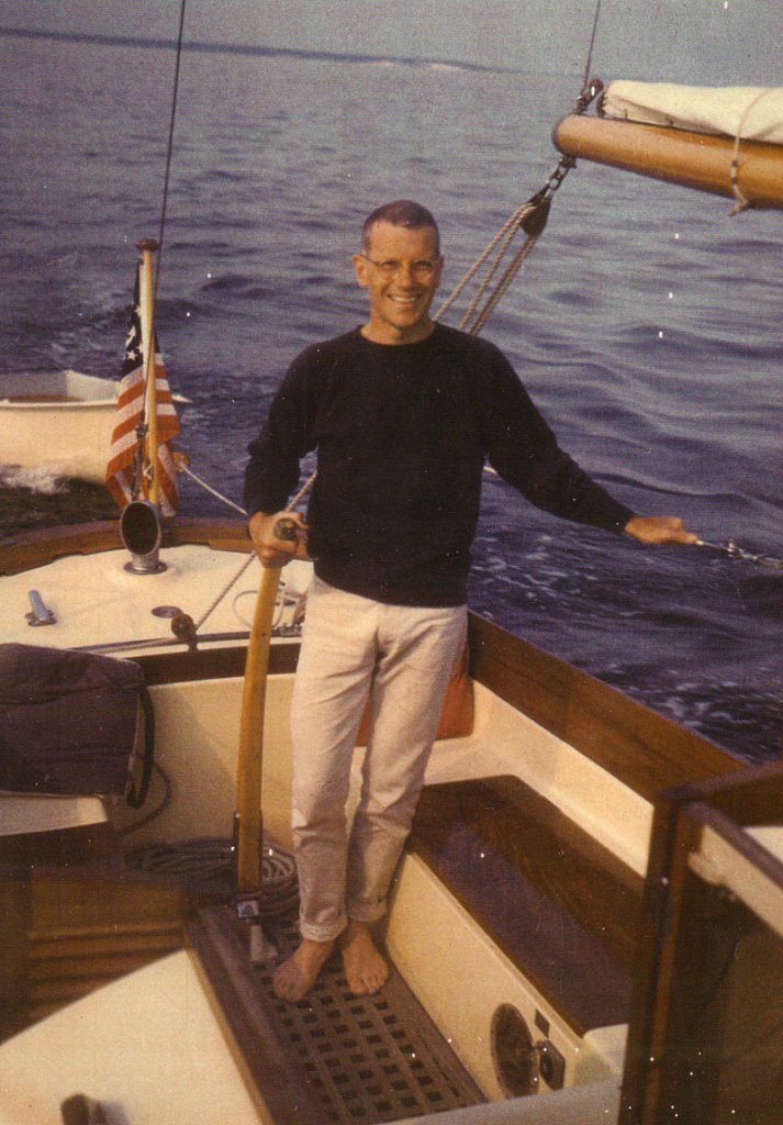Norman Morse is shown sailing in Long Island Sound off Southport, Conn., in 1960.