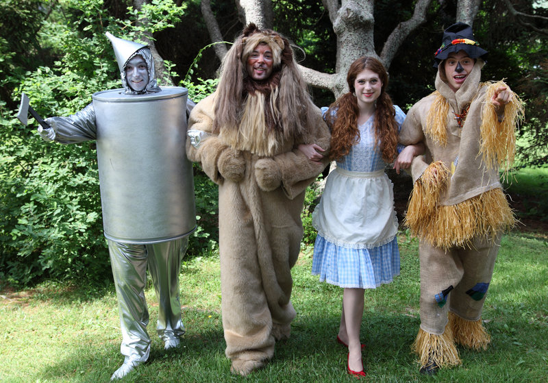 The Arundel Barn Playhouse opens "The Wizard of Oz" on Tuesday, continuing through Aug. 6 and starring, from left, Matthew Krob, Danny Prather, Brittany Morton and Robert Rice.