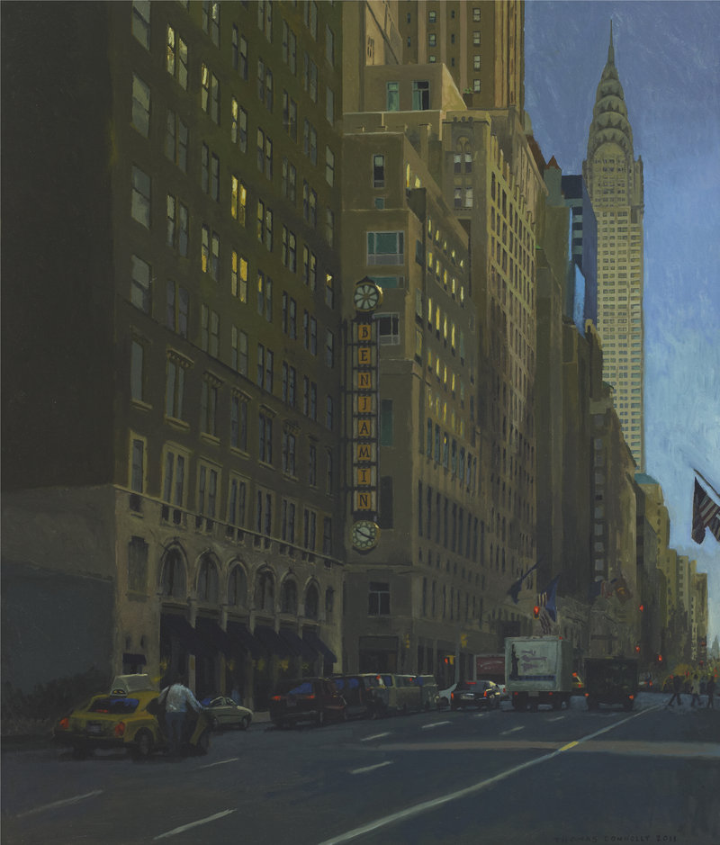 Thomas Connelly’s oil on panels “Benjamin Hotel”