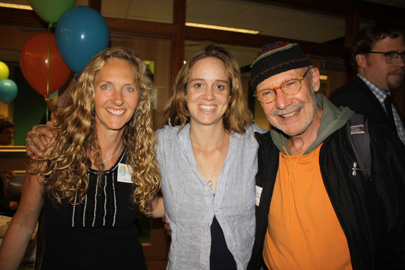 Fiction book award winner Lily King, author Caitlin Shetterly and short-poetry award finalist Martin Steingesser