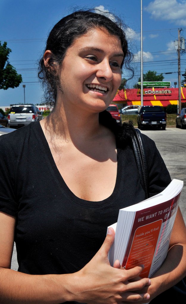 “I could never study from a computer like that. I still need books to hold and read and write on when I’m studying,” said Pardis Delijani, a Borders’ customer.