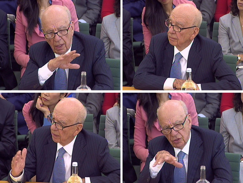 Rupert Murdoch was grilled for three hours Tuesday by lawmakers in London. He told them he was humbled and ashamed, but that he was at fault only for trusting the wrong people at the now-defunct News of the World newspaper.