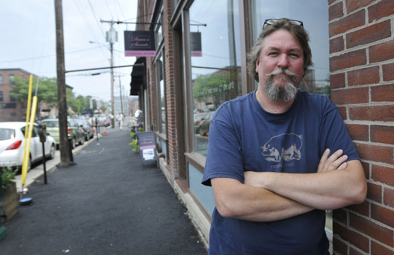 Don Lindgren, who owns Rabelais bookstore on Middle Street in Portland, estimates that work on the street and sidewalk outside his shop reduced his sales by 40 percent in May and June. He hasn't run the numbers for July yet.
